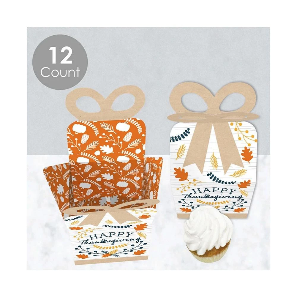 商品Big Dot of Happiness|Happy Thanksgiving - Square Favor Gift Boxes - Fall Harvest Party Bow Boxes - Set of 12,价格¥142,第3张图片详细描述