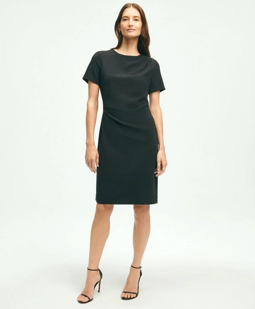 商品Brooks Brothers|Short-Sleeve Crepe Dress,价格¥785,第1张图片
