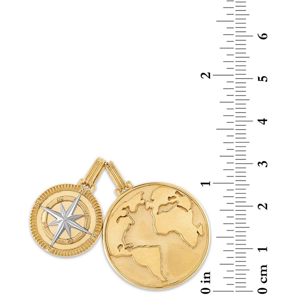 2-Pc. Set Globe & Compass Amulet Pendants in 14k Gold-Plated Sterling Silver, Created for Macy's商品第3张图片规格展示