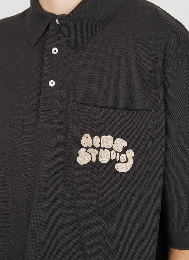 商品Acne Studios|Bubble Logo Polo Shirt in Dark Brown,价格¥1680,第5张图片详细描述