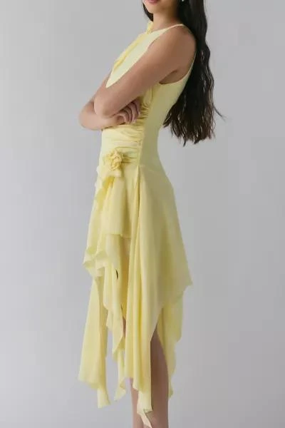 商品Bardot|Bardot Ivana Rosette Cascading Ruffle Georgette Mini Dress,价格¥1122,第3张图片详细描述