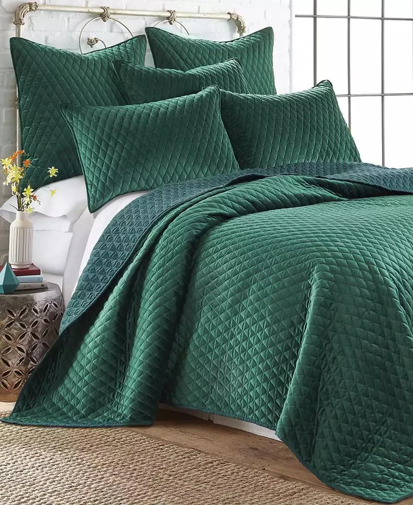 商品Levtex|Empire Rich Emerald Velvet Quilted Sham, European,价格¥116,第1张图片