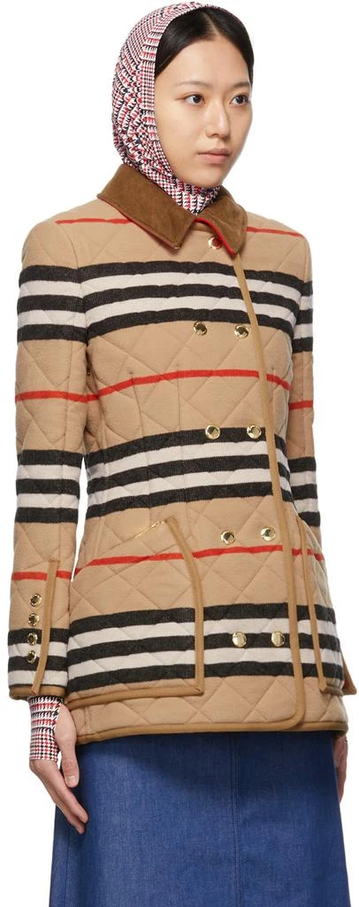 商品Burberry|Beige Wool Quilted Upton Jacket,价格¥13029,第2张图片详细描述