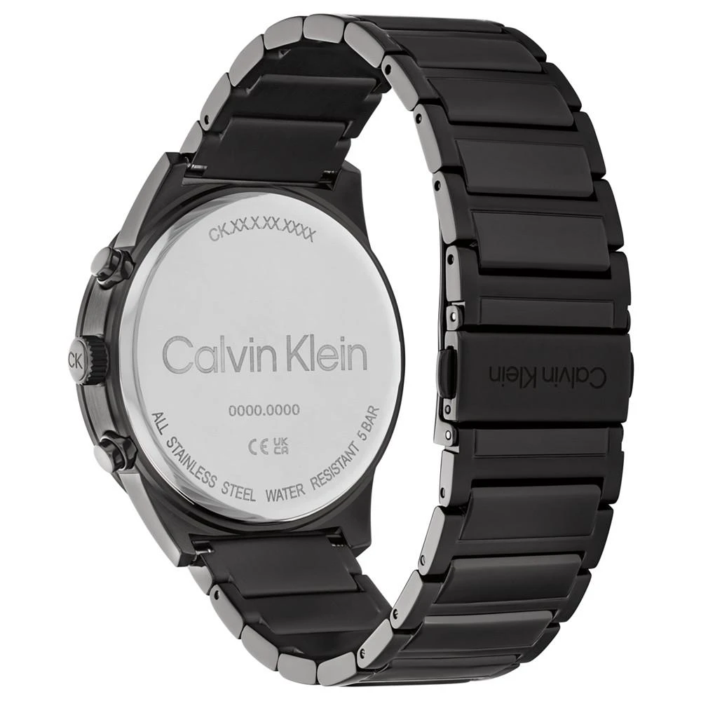 商品Calvin Klein|Men's Black-Tone Stainless Steel Bracelet Watch 44mm,价格¥1507,第3张图片详细描述
