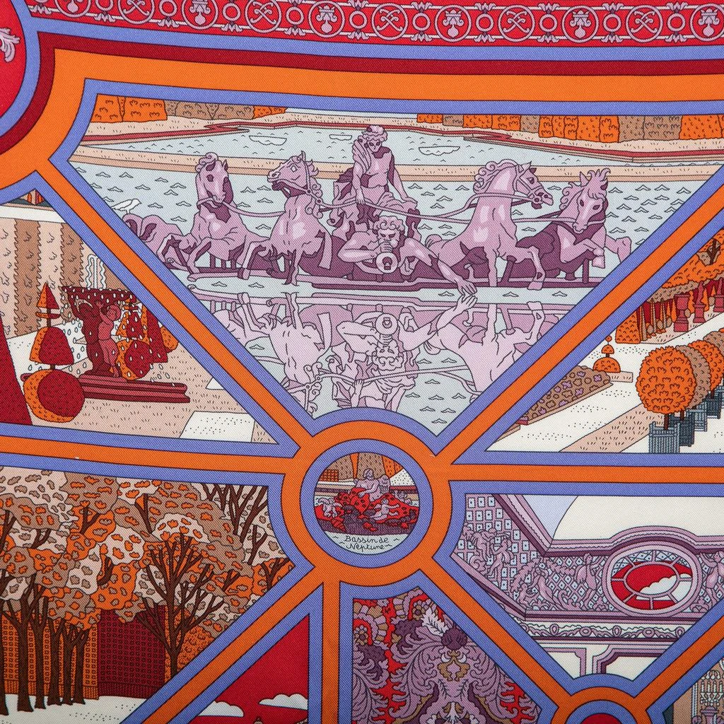 商品[二手商品] Hermes|Hermes Multicolor Flanerie A Versailles Printed Silk Square Scarf,价格¥3403,第3张图片详细描述