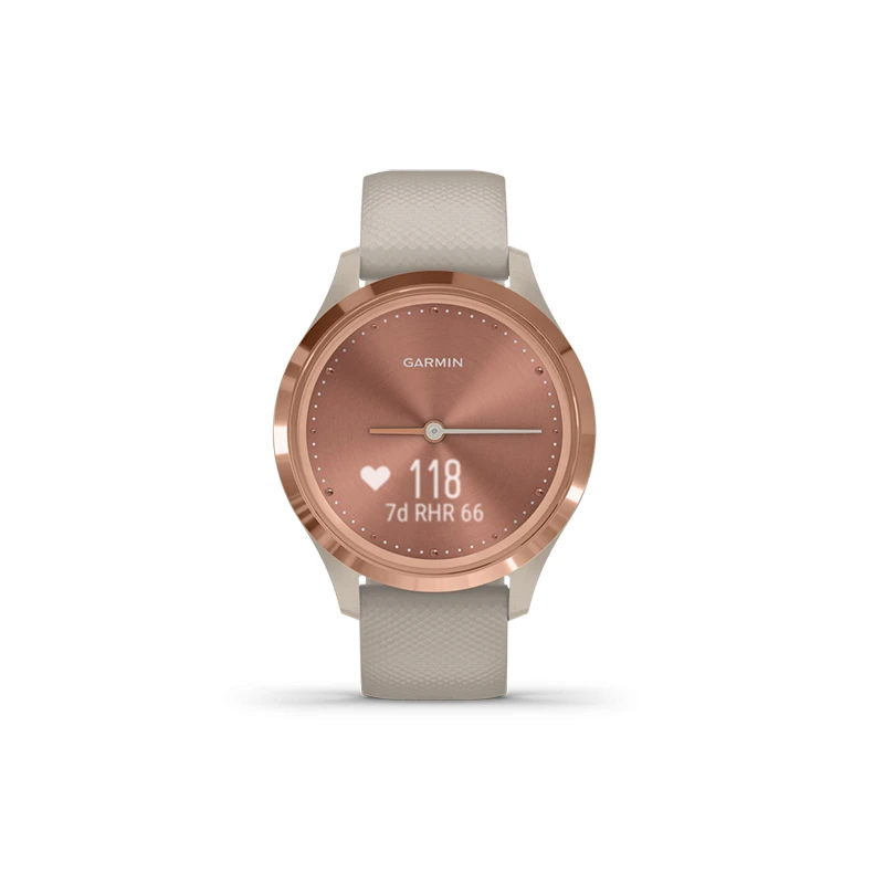 GARMIN 女士玫瑰金色树脂表盘石英机芯白色硅胶表带智能手表39MM 商品
