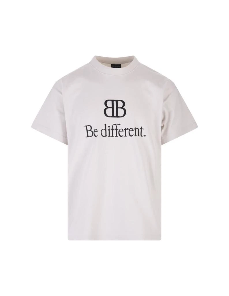 商品Balenciaga|BALENCIAGA BB Be Different Large Fit T-Shirt In White,价格¥4117,第1张图片