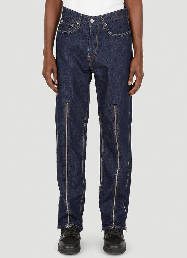 商品Levi's|x Levi's Zipper Straight Leg Jeans in Blue,价格¥3922,第1张图片