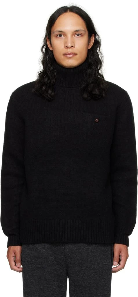 商品Ralph Lauren|Black Ribbed Turtleneck,价格¥957,第1张图片