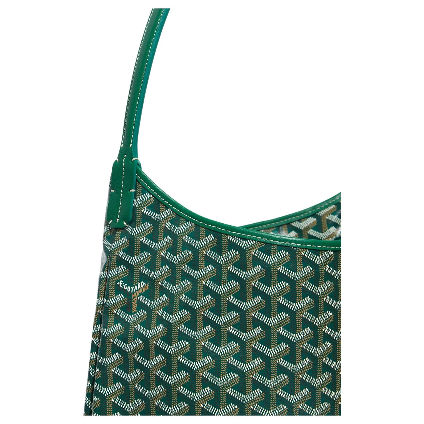 商品[国内直发] Goyard|Bohème Hobo Y字老花满印抗压皮革手柄 帆布拼牛皮 腋下包子母包手提单肩包 女款 绿色/浅蓝小爱心版,价格¥20951,第7张图片详细描述