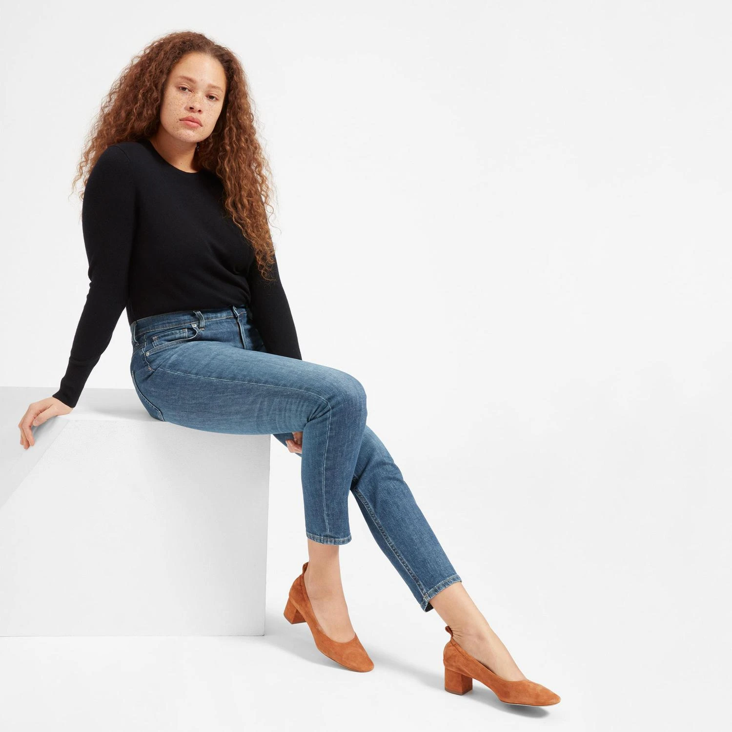 商品Everlane|高腰贴身牛仔裤,价格¥356,第2张图片详细描述