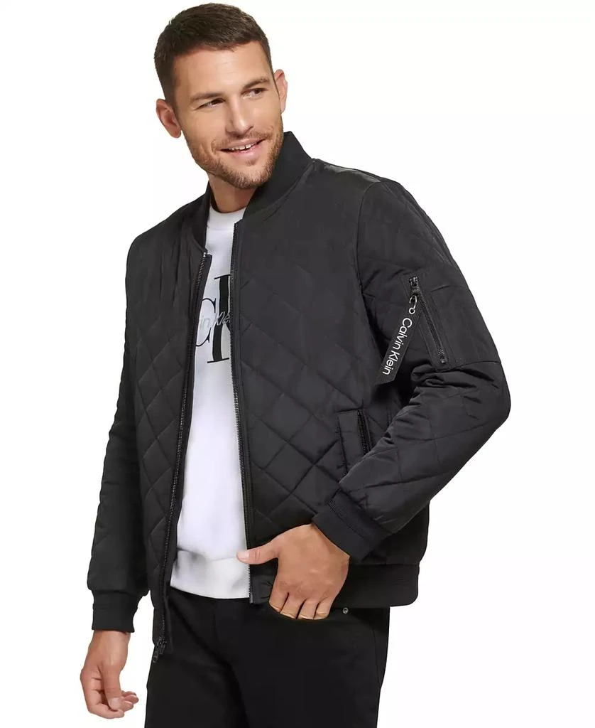 商品Calvin Klein|Men's Quilted Baseball Jacket with Rib-Knit Trim,价格¥497,第1张图片