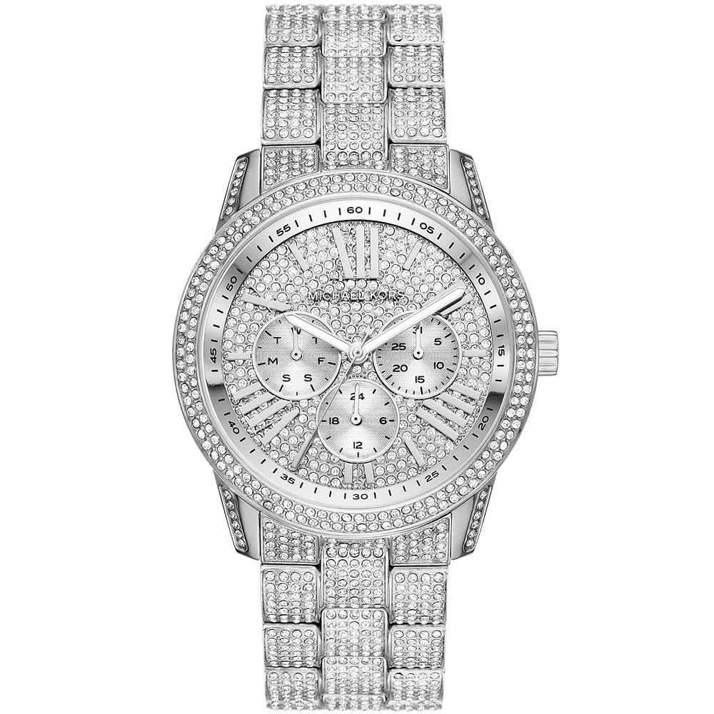 商品Michael Kors|Women's Bradshaw Pave Glitz Stainless Steel Bracelet Watch 42mm,价格¥4119,第1张图片