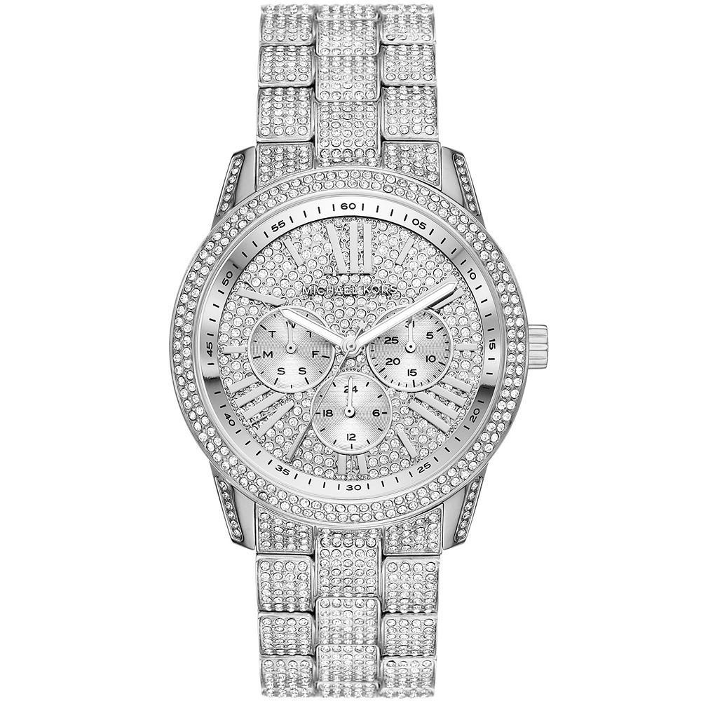 商品Michael Kors|Women's Bradshaw Pave Glitz Stainless Steel Bracelet Watch 42mm,价格¥4086,第1张图片