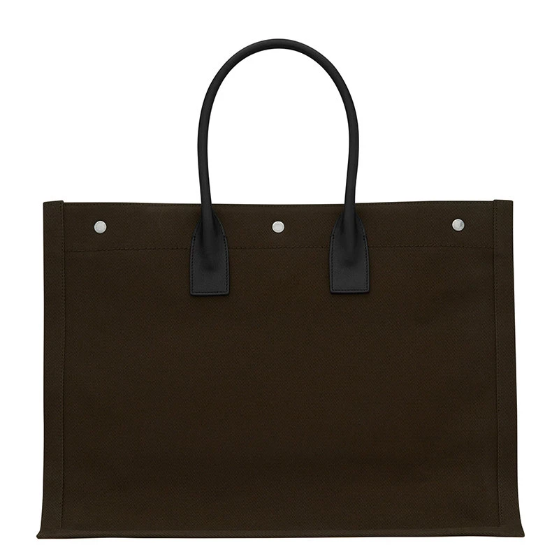 商品Yves Saint Laurent|【预售3-7天】SAINT LAURENT PARIS/圣罗兰 YSL RIVE GAUCHE系列 男女通用卡奇色印花帆布和皮革ysl印花三按扣手提斜挎单肩包50941596N9E2463,价格¥12031,第4张图片详细描述