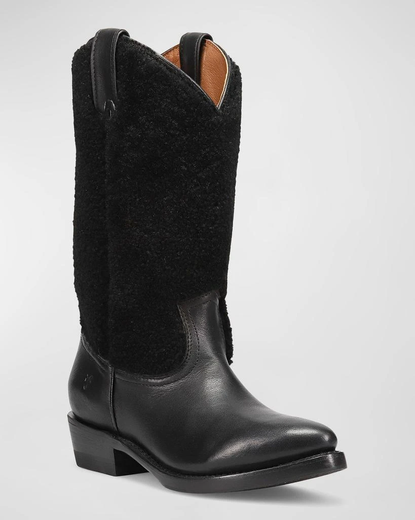 商品Frye|Billy Leather Shearling Cowboy Boots,价格¥3738,第2张图片详细描述