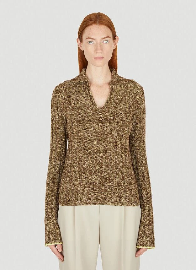 商品Acne Studios|Polo Collar Sweater in Brown,价格¥2034,第1张图片