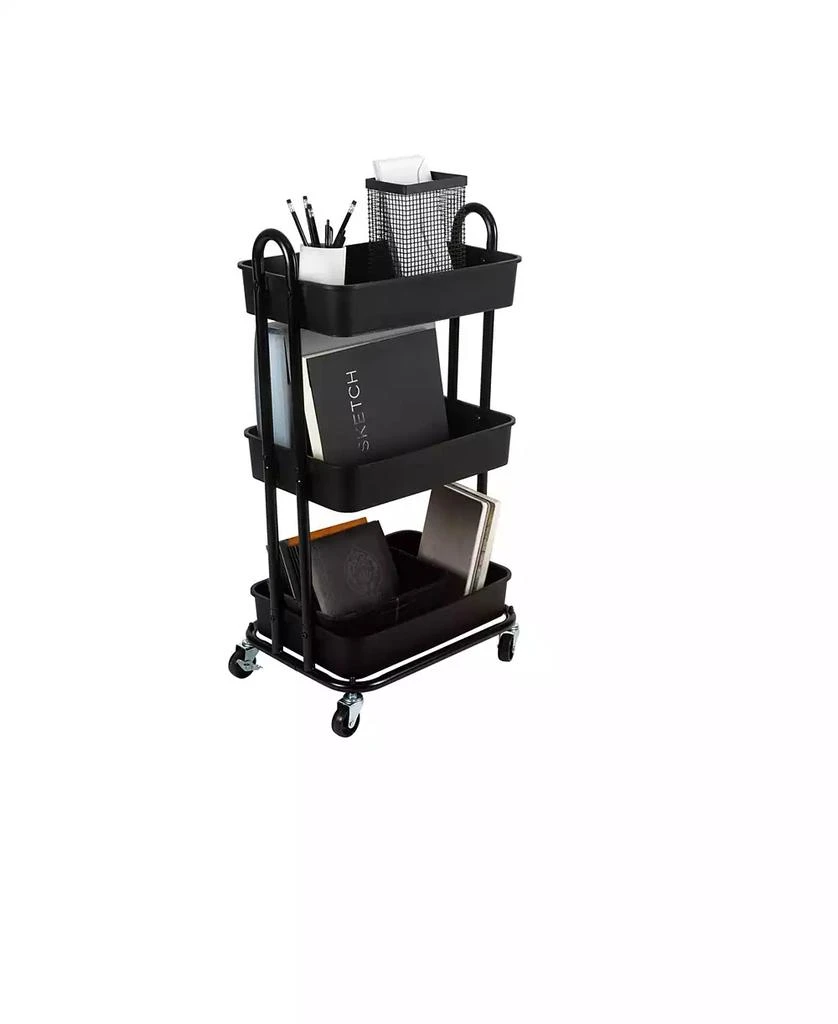 商品Organize it All|3 Tier Rolling Multifunctional Storage Cart,价格¥485,第2张图片详细描述