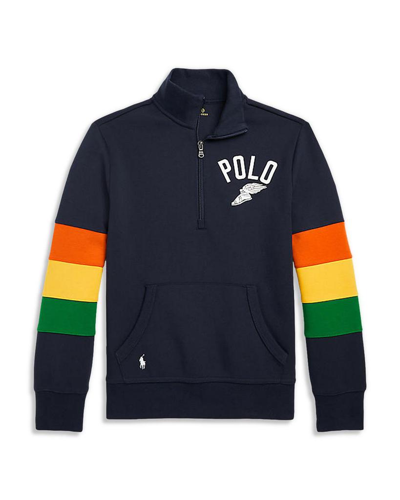 Boys' Logo Double Knit Quarter Zip Sweatshirt - Little Kid, Big Kid商品第5张图片规格展示