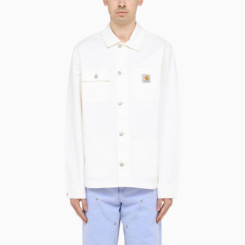 商品Carhartt WIP|White shirt jacket with logo patch,价格¥573,第1张图片