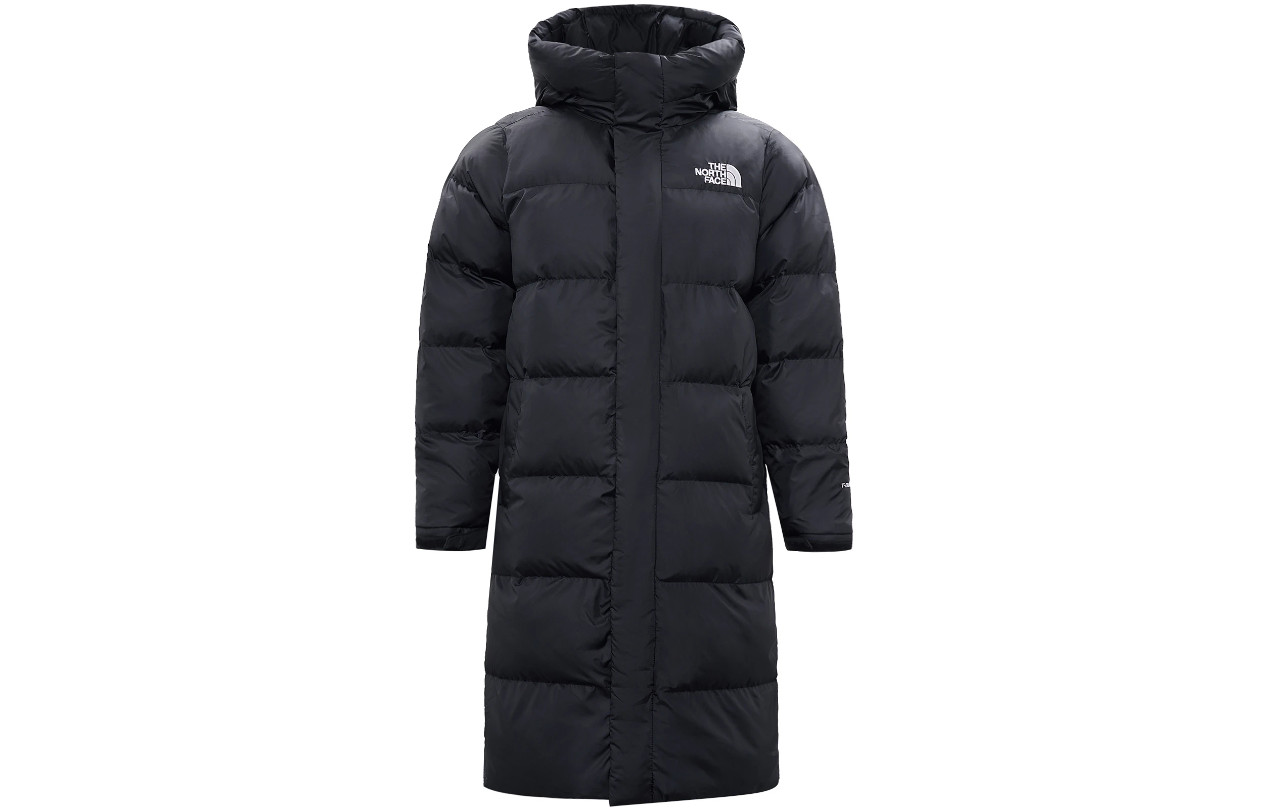 商品[国内直发] The North Face|[预售3天]北面 纯色logo拉链长款连帽面包棉服 男款 黑色,价格¥1938,第1张图片