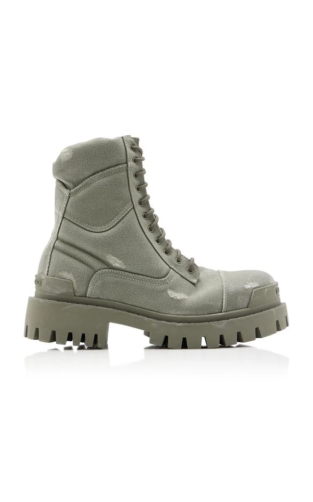商品Balenciaga|Balenciaga - Strike Canvas Combat Boots - Green - IT 36 - Moda Operandi,价格¥3605,第1张图片