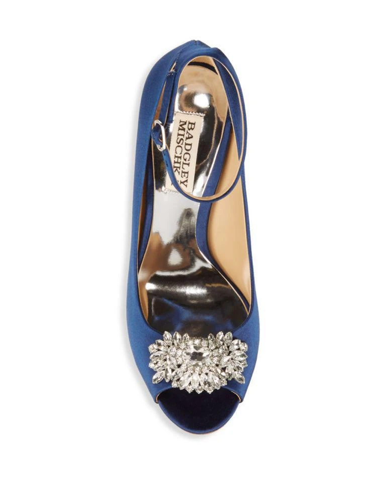 商品Badgley Mischka|Kali 缎面钻扣绑带高跟鞋,价格¥710,第4张图片详细描述