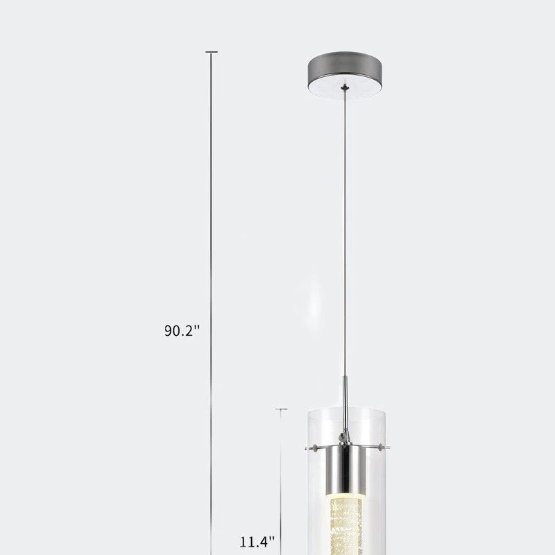 商品Defong|1-Light Cylinder Pendant Light With Integrated LED And Glass Shade,价格¥370,第2张图片详细描述
