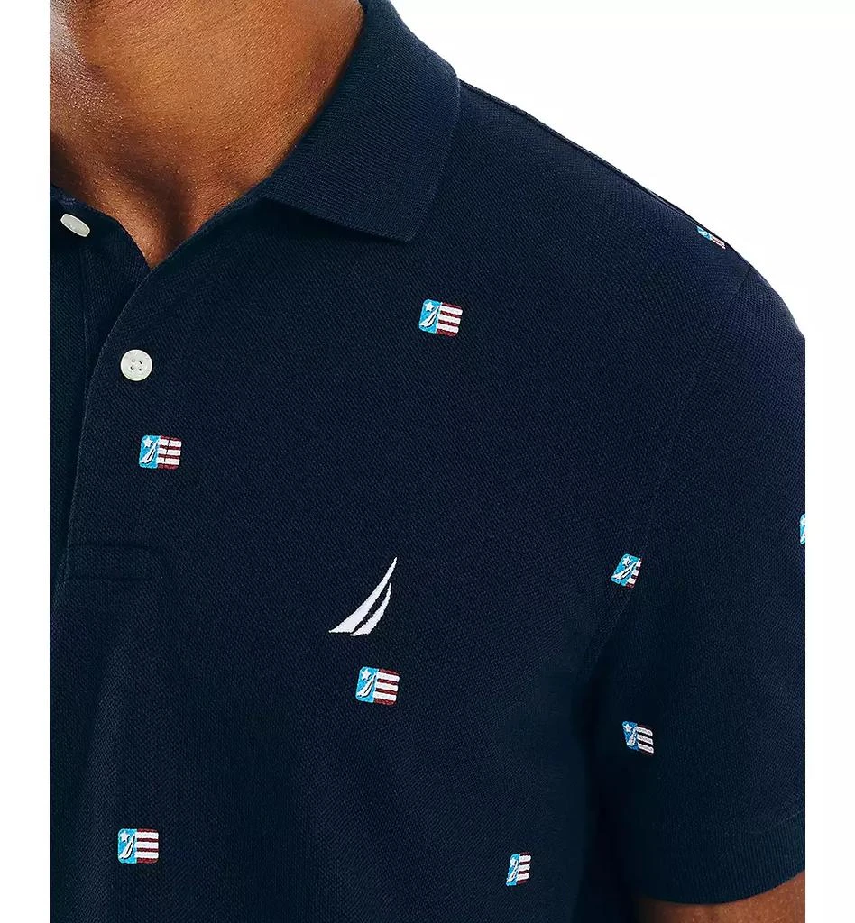 商品Nautica|Men's Classic-Fit Icon-Print Performance Deck Polo Shirt,价格¥121,第3张图片详细描述