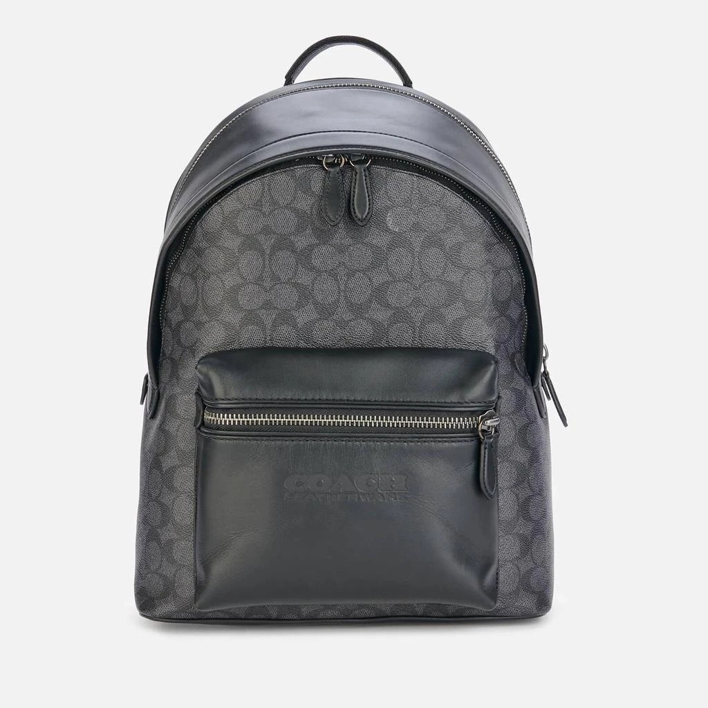 商品Coach|Coach Men's Signature Charter Backpack - Charcoal,价格¥4718,第1张图片