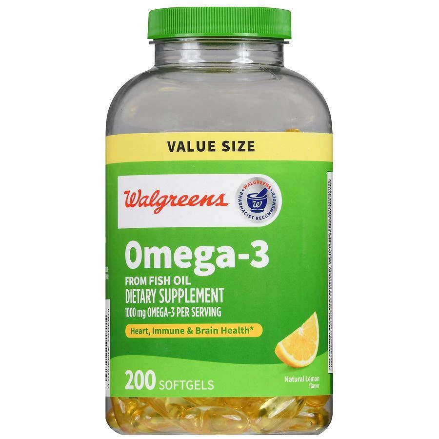 商品Walgreens|Omega-3 1000 mg Softgels Natural Lemon,价格¥314,第2张图片详细描述