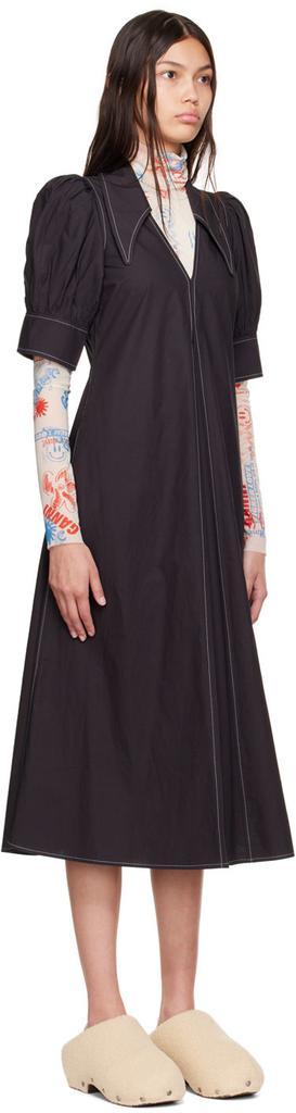 商品Ganni|黑色有机棉连衣裙,价格¥1591,第4张图片详细描述