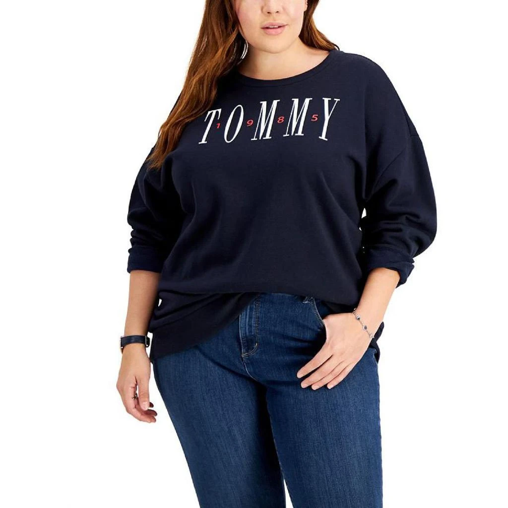 商品Tommy Hilfiger|Tommy Hilfiger Womens Plus Comfy Cozy Sweatshirt,价格¥161,第1张图片