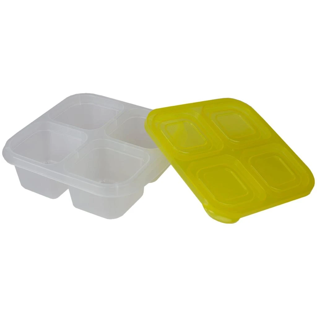 Home Basics Four Compartment Plastic Food Storage Container Set, (Set of 8), Multi-Color 商品