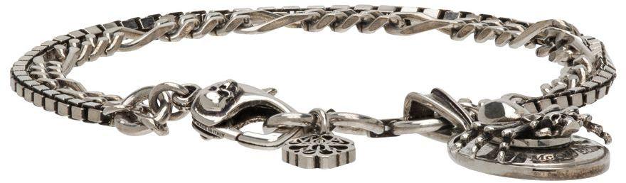 Silver Spider Skull Chain Bracelet商品第4张图片规格展示