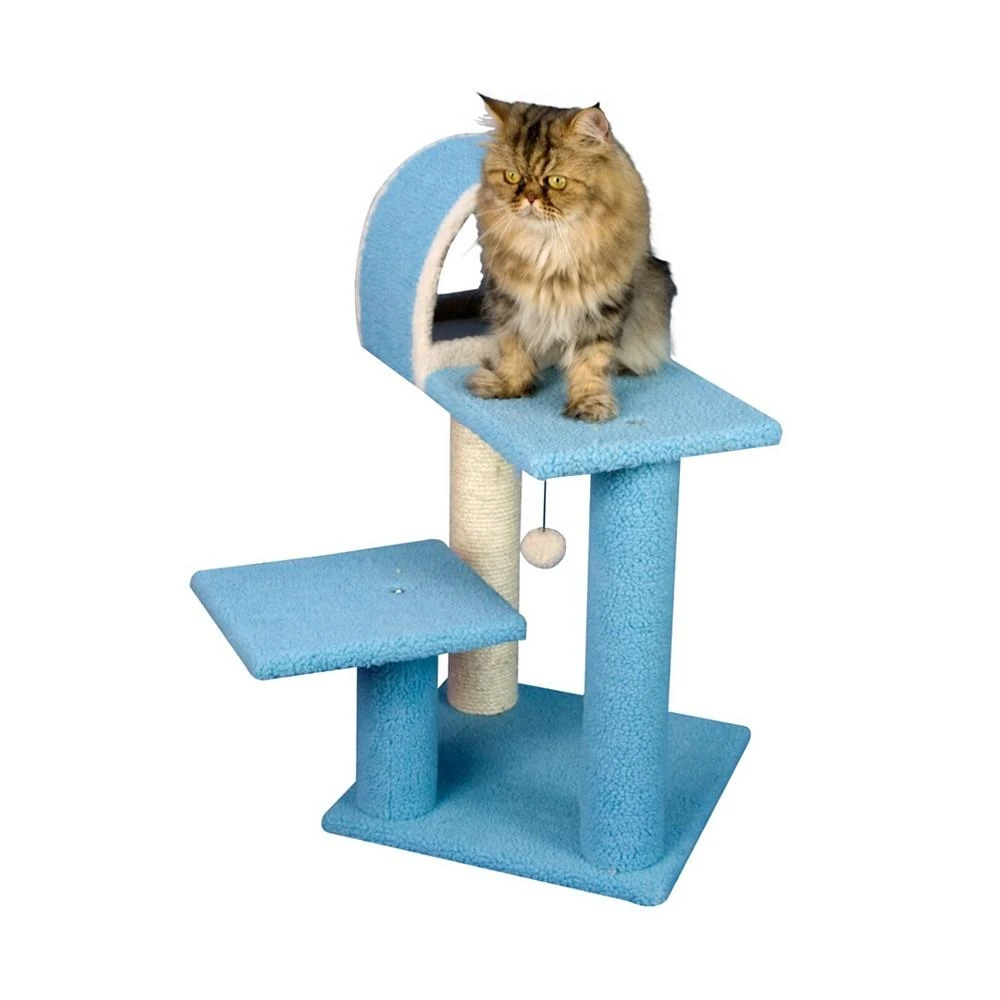 商品Macy's|29" Real Wood Cat Tree With Scratcher and Tunnel for Squeeze, Snoozing & Hiding,价格¥605,第2张图片详细描述