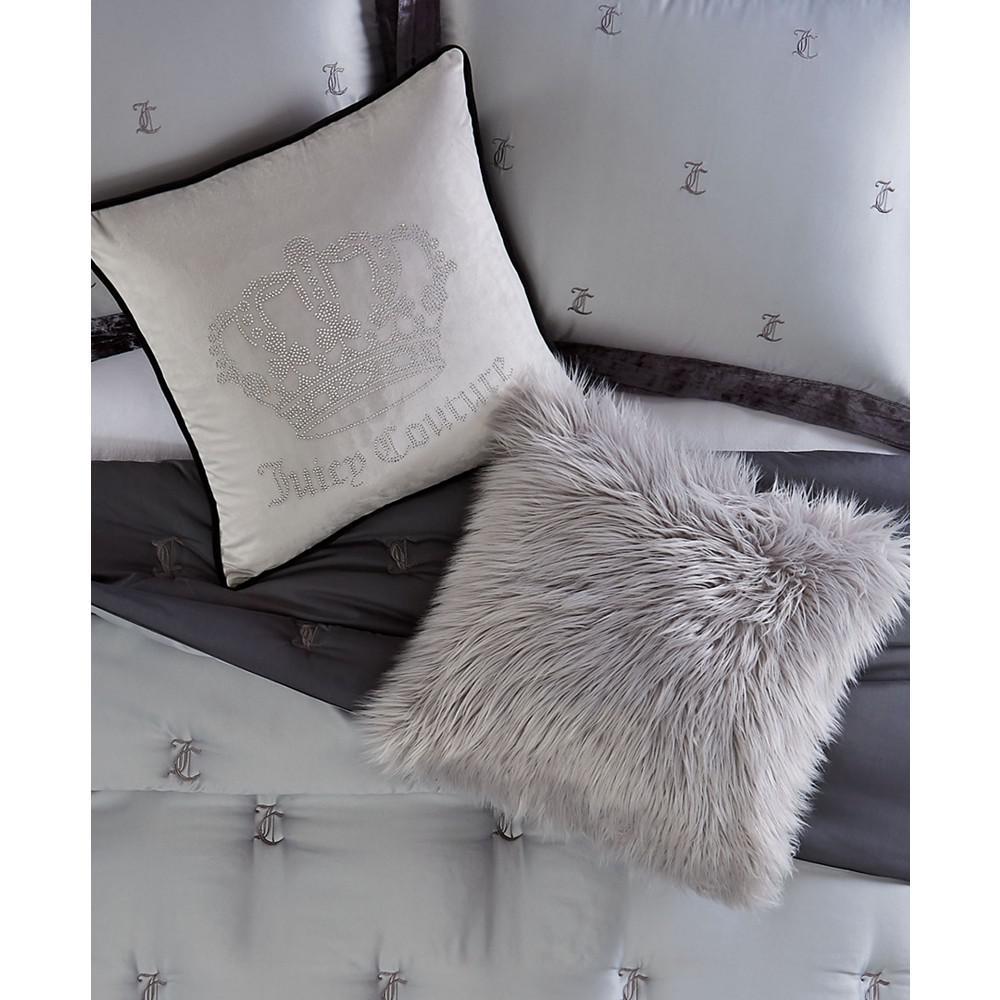 商品Juicy Couture|Velvet Rhinestone Crown Decorative Pillow, 20" x 20",价格¥218,第6张图片详细描述
