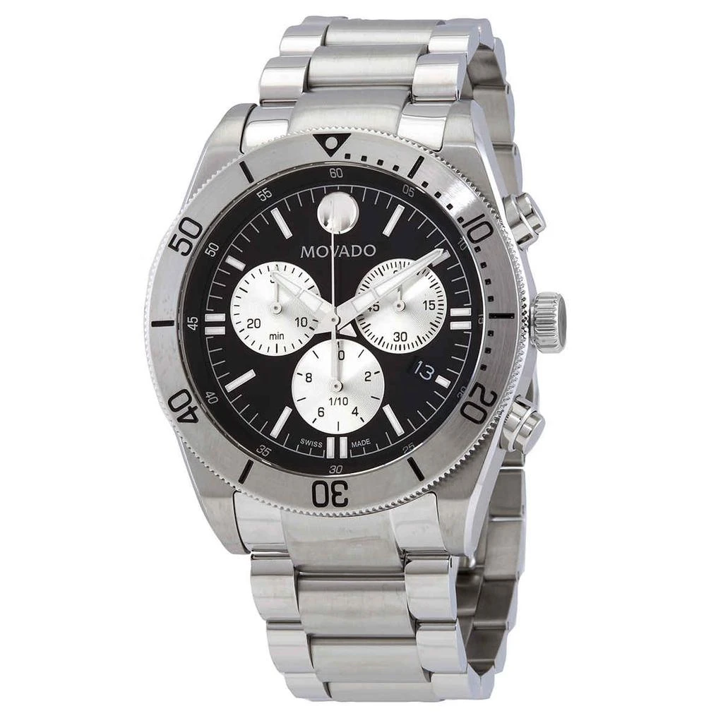 商品Movado|Movado Sport Chronograph Quartz Black Dial Mens Watch 0607439,价格¥3066,第1张图片