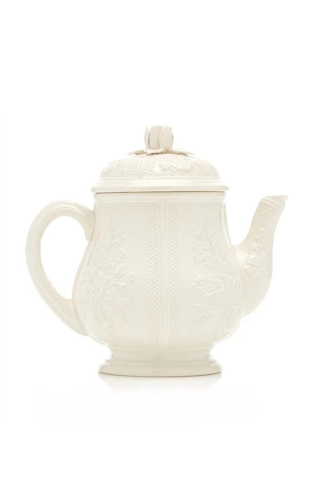 商品MoDA|Moda Domus - Relief and Doot Earthenware Teapot - White - Moda Operandi,价格¥554,第1张图片