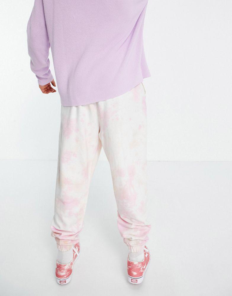 商品ASOS|ASOS Daysocial co-ord relaxed tie dye jogger with logo print in pink and orange,价格¥156,第4张图片详细描述