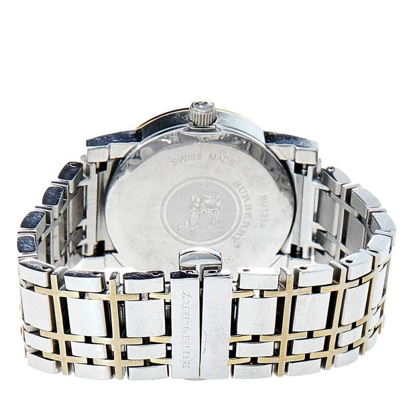 Burberry Silver Two Tone Stainless Steel Heritage BU1359 Women's Wristwatch 28 mm商品第5张图片规格展示