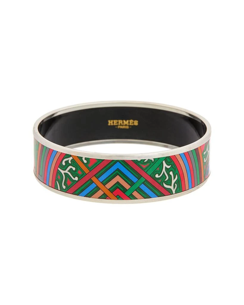 商品[二手商品] Hermes|Hermes Palladium Plated Du Vent L Folk Painted Enamel Bangle (Authentic,价格¥3956,第2张图片详细描述