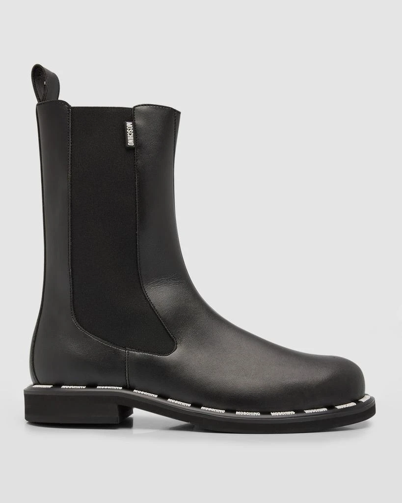 商品Moschino|Men's Leather Label Pull-On Boots,价格¥2659,第1张图片