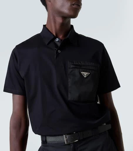商品Prada|Re-Nylon cotton-blend polo shirt,价格¥8906,第5张图片详细描述