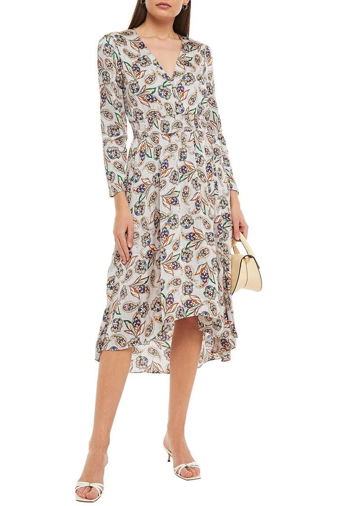 商品Maje|Risleya shirred printed satin dress,价格¥1254,第4张图片详细描述