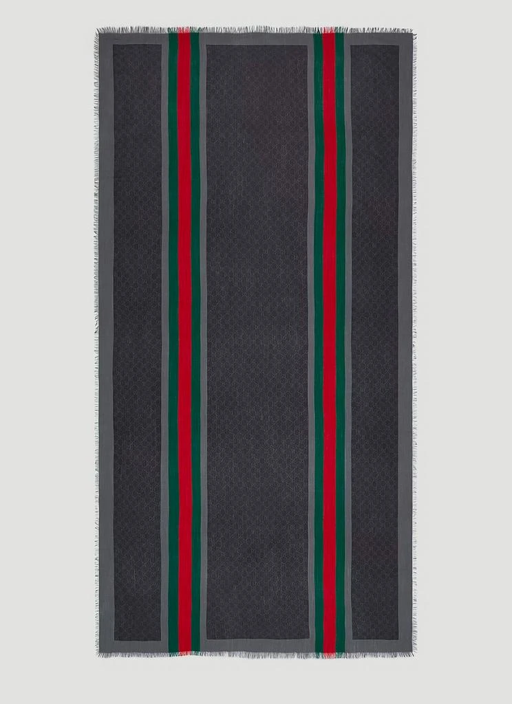 商品Gucci|GG Web Stripe Scarf,价格¥2997,第2张图片详细描述