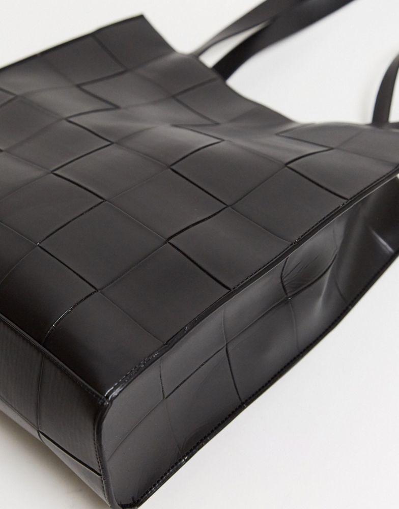ASOS DESIGN shopper bag in black weave商品第2张图片规格展示