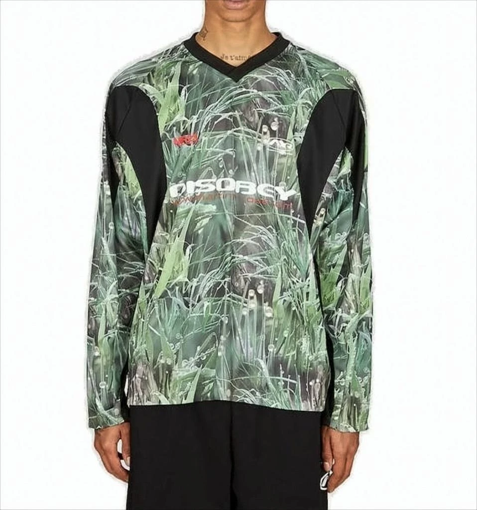 商品Martine Rose|Botanical Print Long-Sleeve T-Shirt With Black Panels,价格¥3166,第1张图片