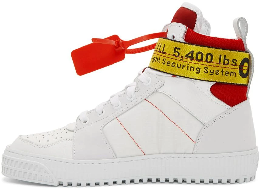 商品Off-White|White & Red Industrial High-Top Sneakers,价格¥3495,第3张图片详细描述