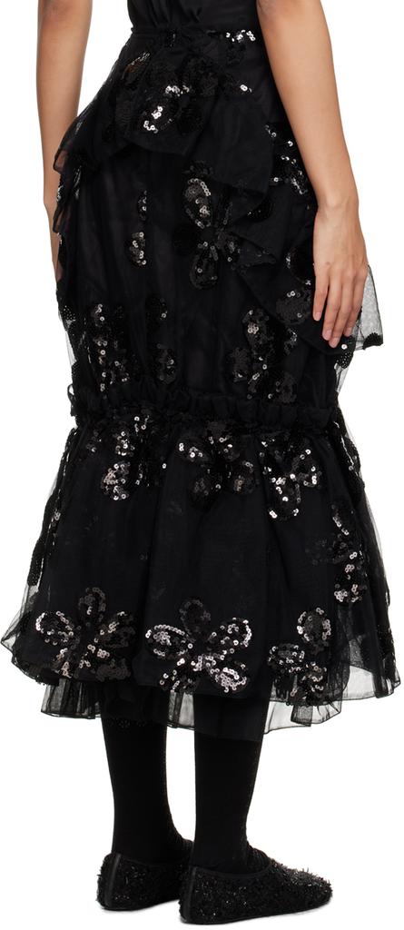 Black Sequinned Midi Skirt商品第3张图片规格展示